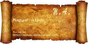 Magyar Alpár névjegykártya